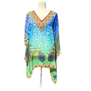 RANEE’S Embellished Tunic Swim Coverup Medium